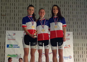 Lucie Picard et nos juniors filles championnes de France de duathlon