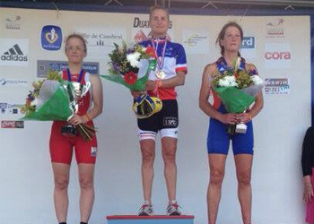 Isabelle sacrée championne de France de duathlon Longue Distance à Cambrai